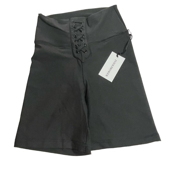WeWoreWhat Lace Up Biker XS Black $68 NWT Revolve - Picture 1 of 3
